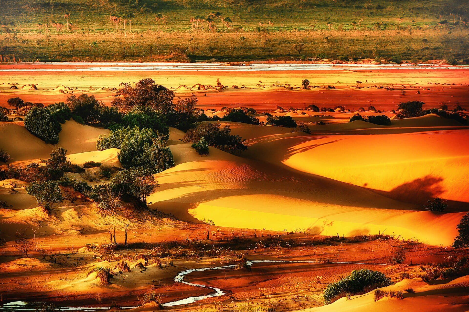 Paisagem das dunas de areia na região do Jalapão em Tocantins