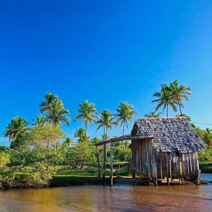 Vista do distrito de Trancoso no litoral da Bahia