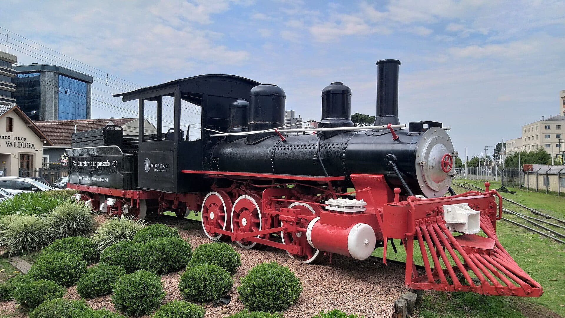 Locomotiva na estação ferroviária de Bento Gonçalves
