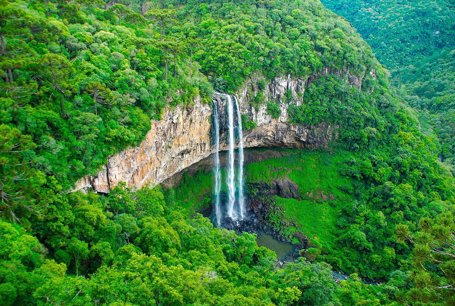 Vista do Parque Estadual do Caracol em Canela, no Rio Grande do Sul