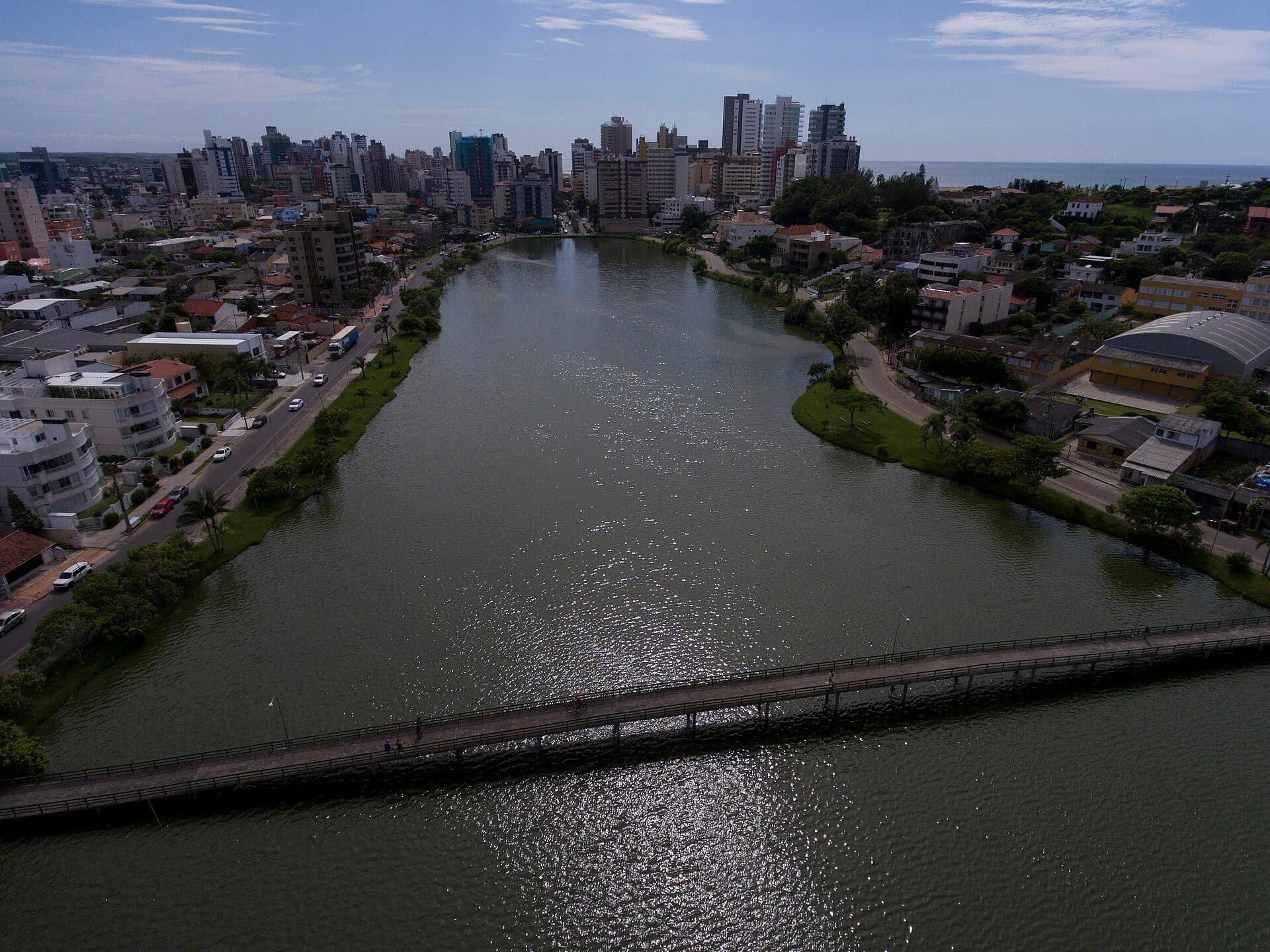 Vista da Lagoa do Violão em Torres, no Rio Grande do Sul