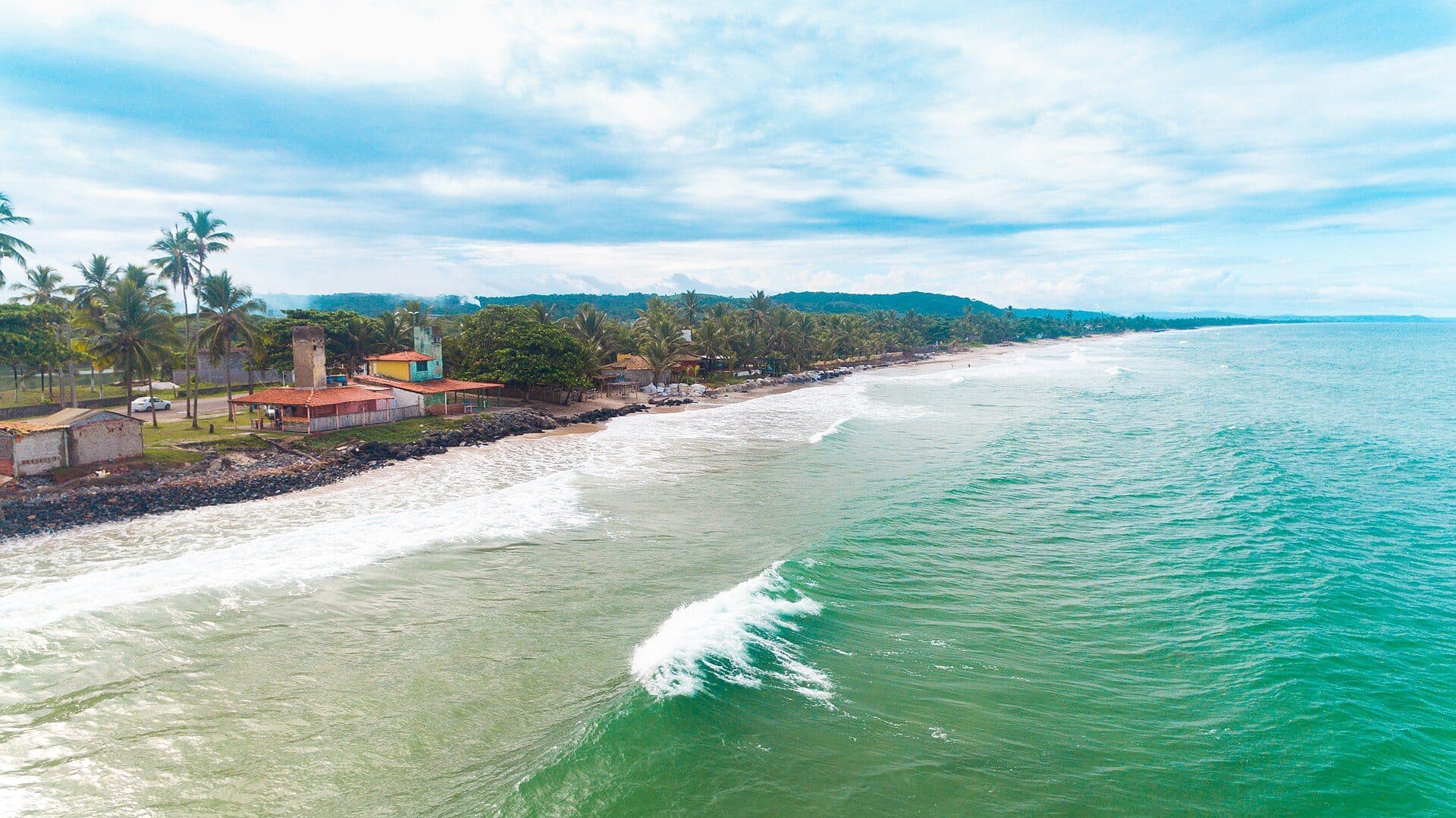 Vista da Praia do Norte em Ilhéus, na Bahia