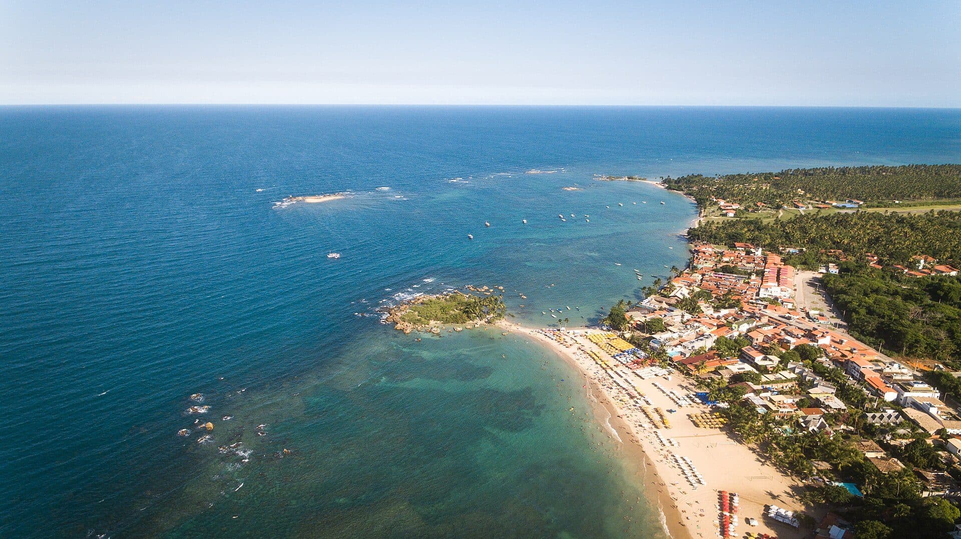Vista da Segunda Praia em Morro de São Paulo na Bahia