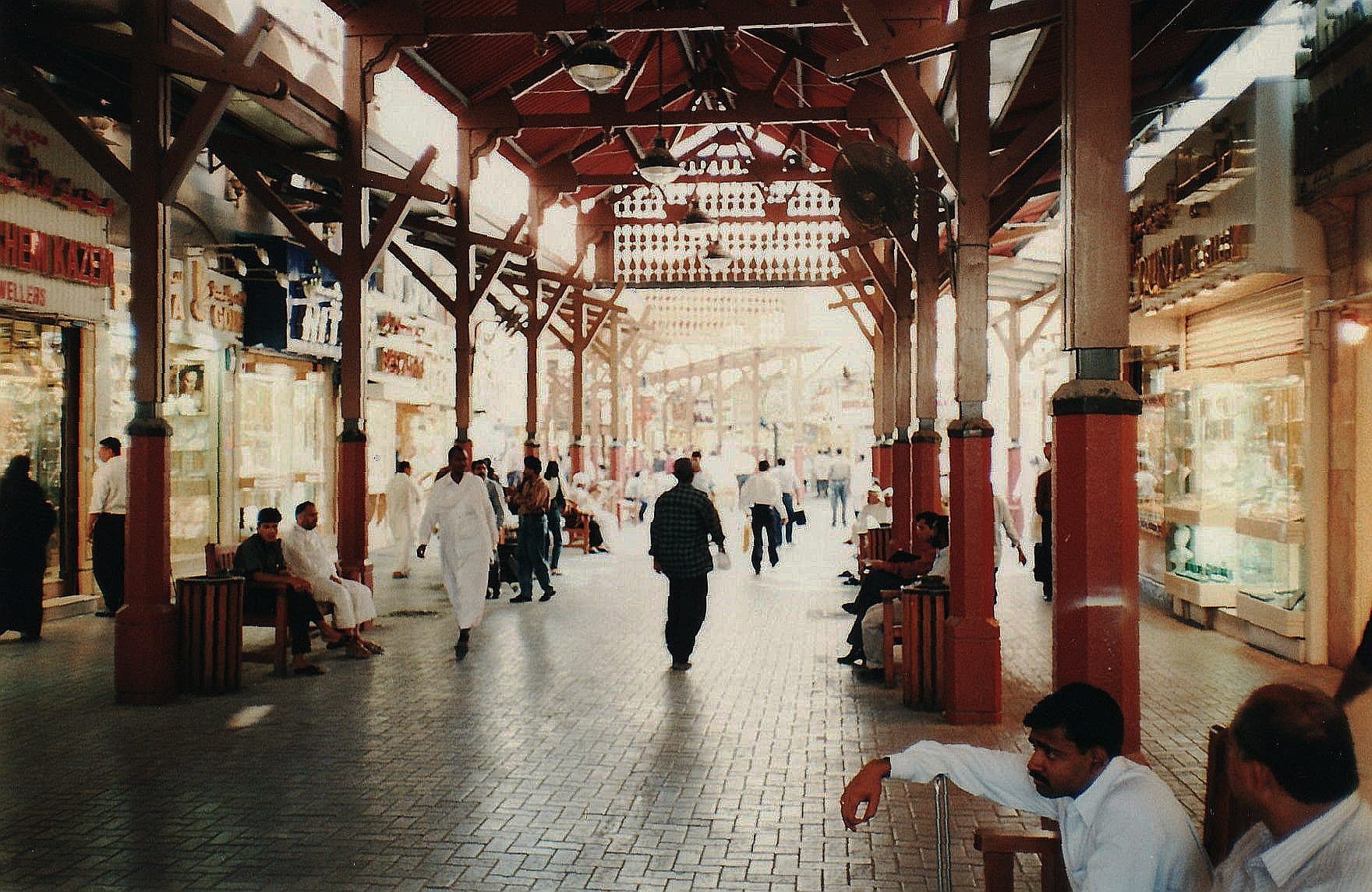 Vista do mercado de ouro Gold Souk em Dubai