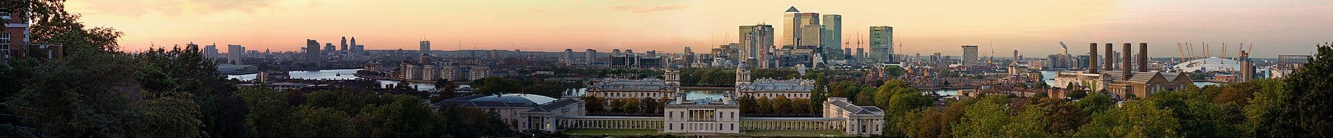 Vista panorâmica da paisagem no Greenwich Park