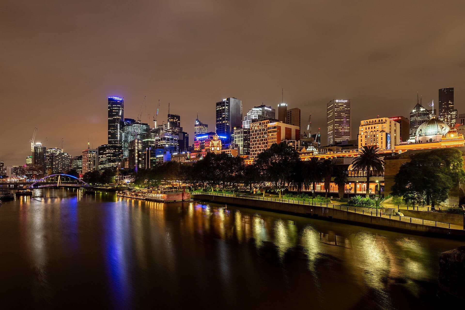 Vista da paisagem urbana de Melbourne City Centre na Austrália