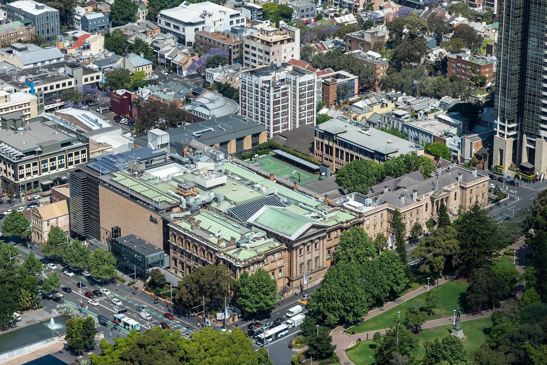 Vista do Australian Museum a partir da Sydney Tower em Sydney