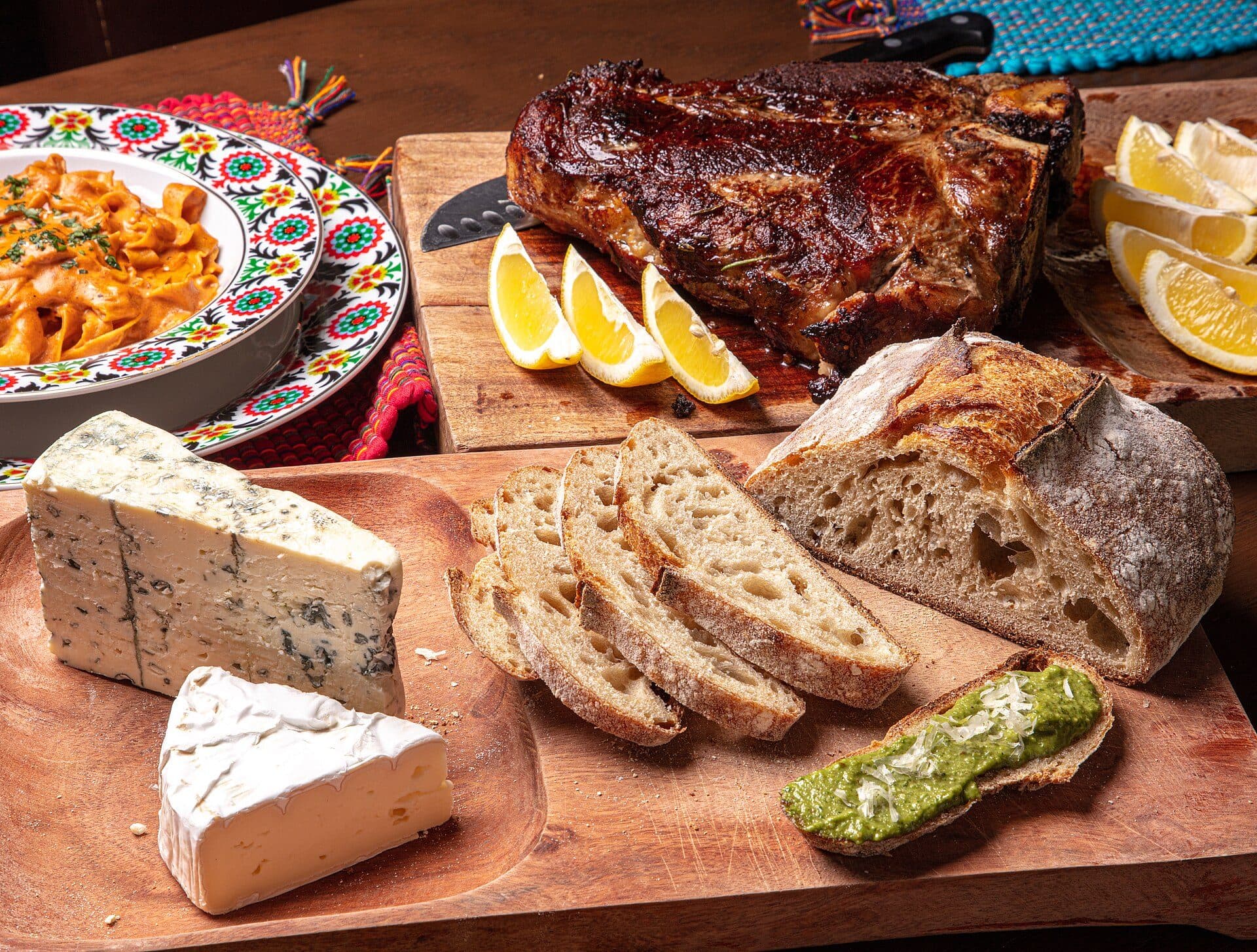 Refeição de três pratos incluindo a tradicional Bistecca alla fiorentina