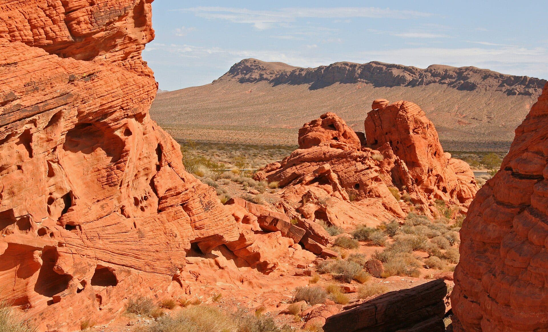 Vista da paisagem natural no Valley of Fire State Park