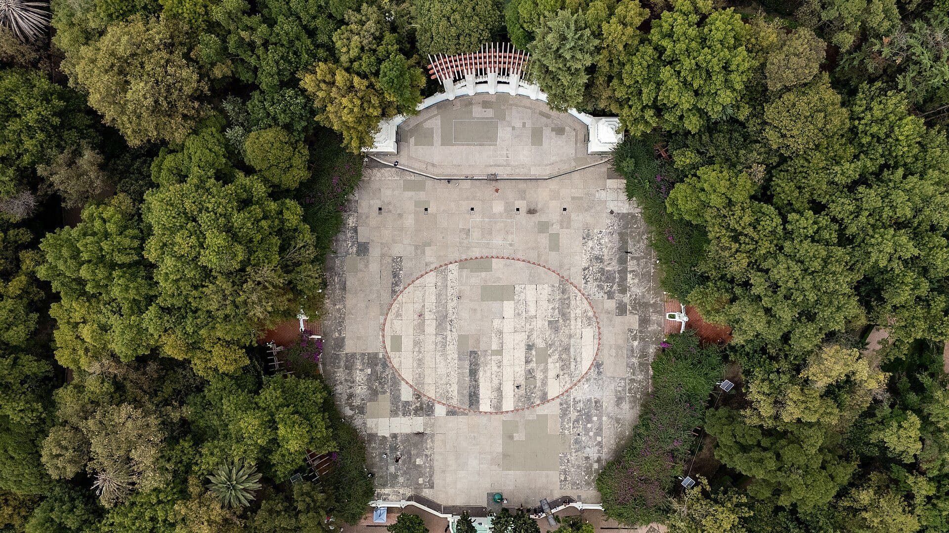 Vista aérea panorâmica do Parque México