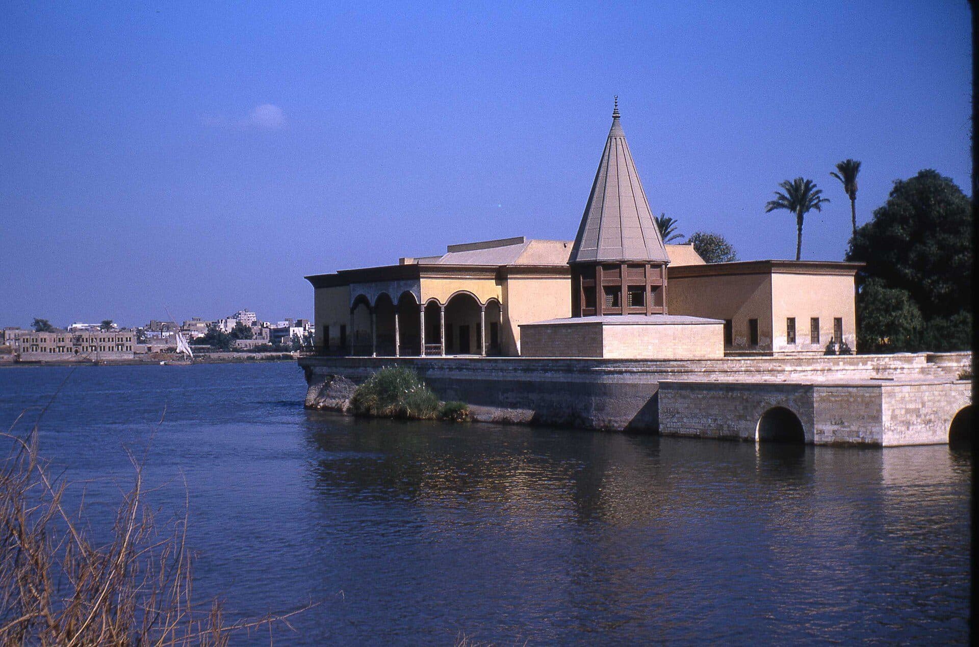 Fotografia do Nilômetro na Rhoda Island no Cairo em junho de 1966