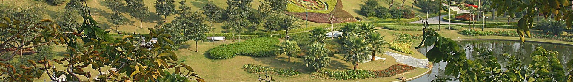Vista panorâmica do Jardim Yuntai na região de Baiyun