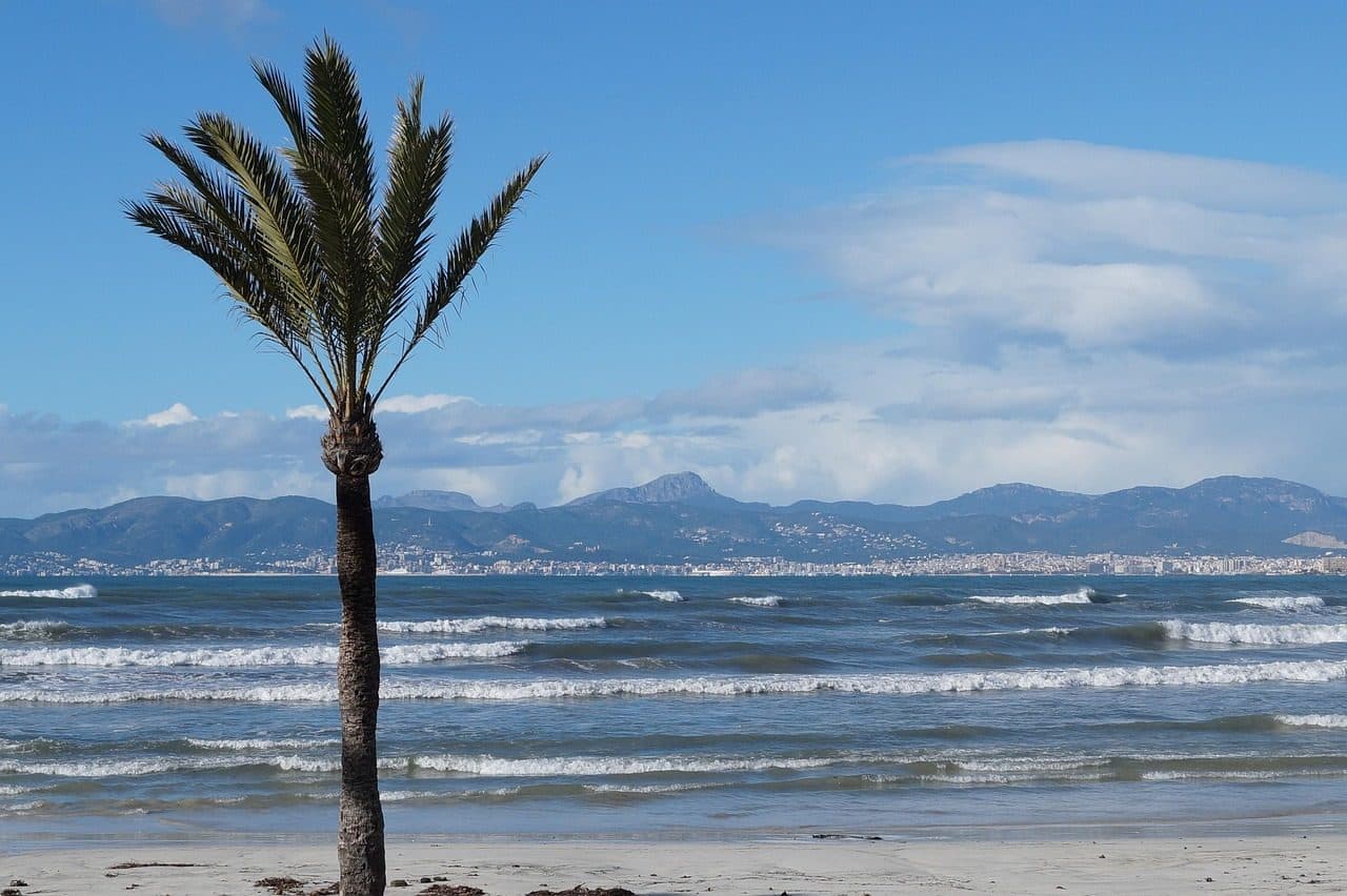 Vista da Playa de Palma em Mallorca durante o inverno