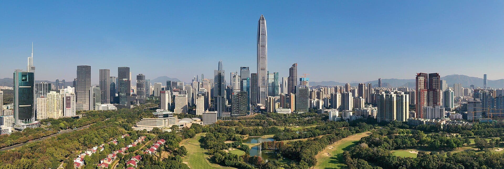 Vista panorâmica da paisagem urbana de Futian em Shenzhen