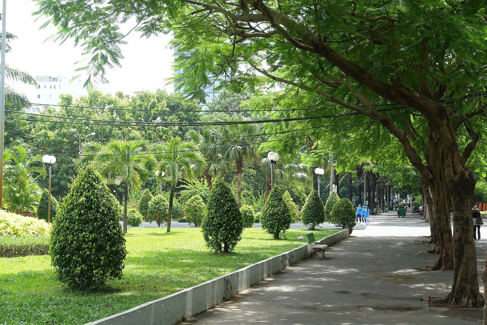 Vista do parque Công Viên 23 Tháng 9 em Ho Chi Minh City, no Vietnã