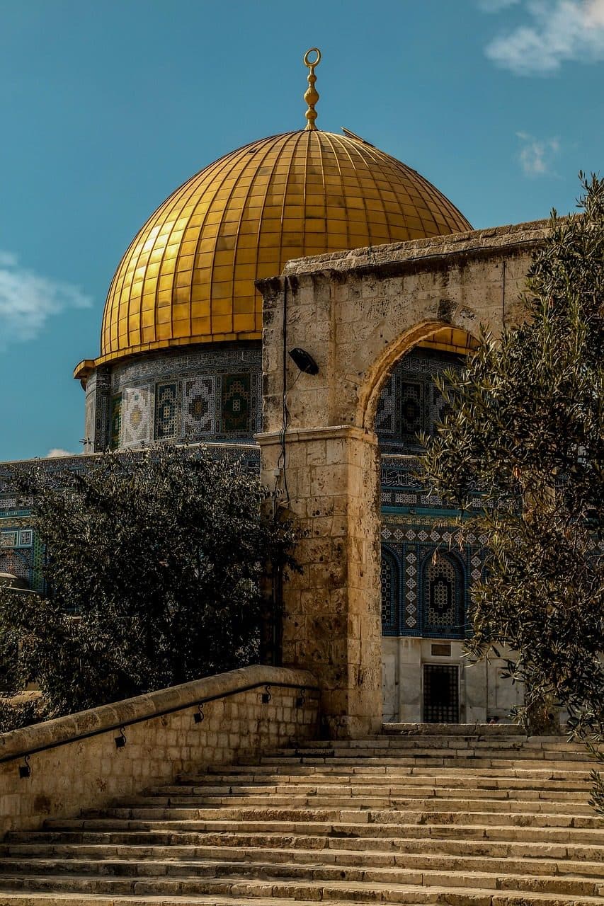 Vista da Mesquita de Al-Aqsa na Cidade Velha de Jerusalém