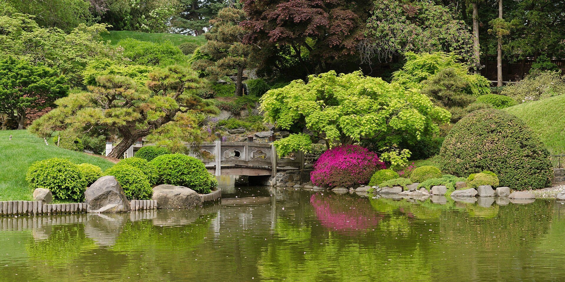 Vista panorâmica do Brooklyn Botanic Garden em New York