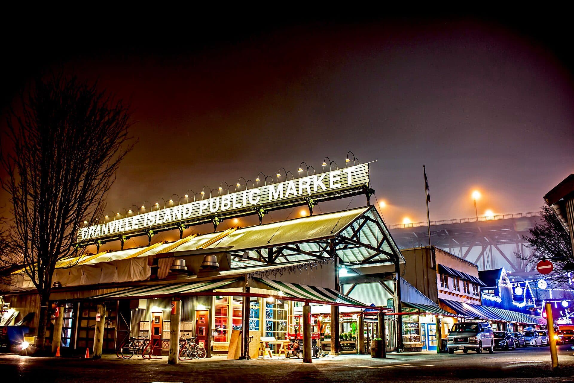 Vista do mercado público Granville Island Public Market