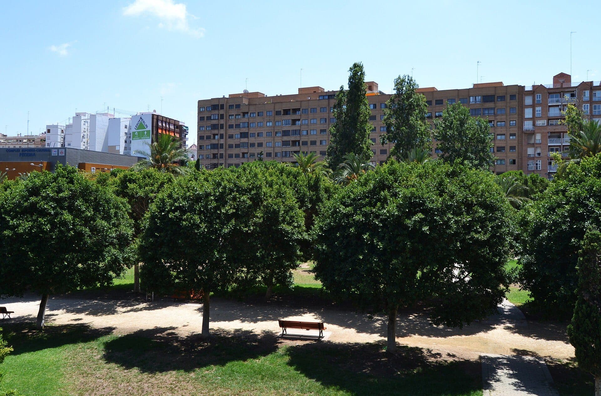 Vista do Jardí del Túria a partir de um mirante em València