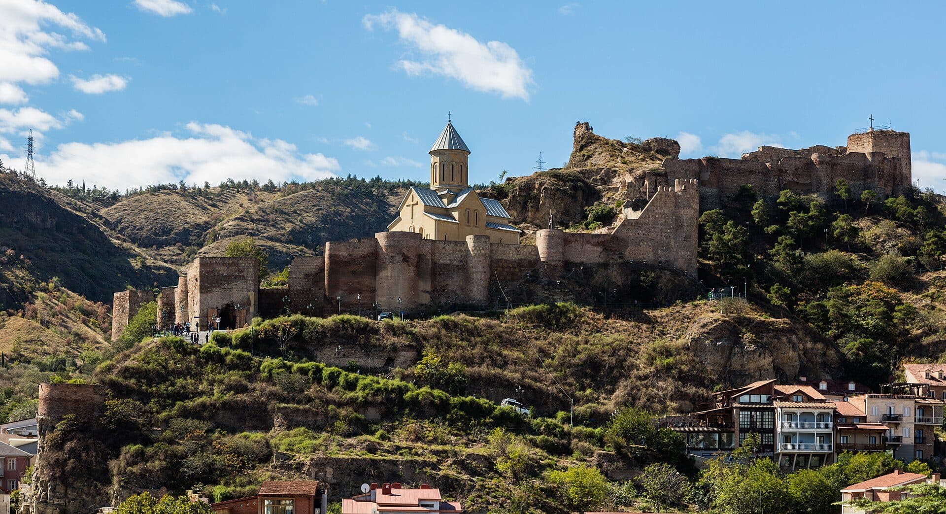 Vista da fortaleza de Narikala em Tbilisi, na Geórgia