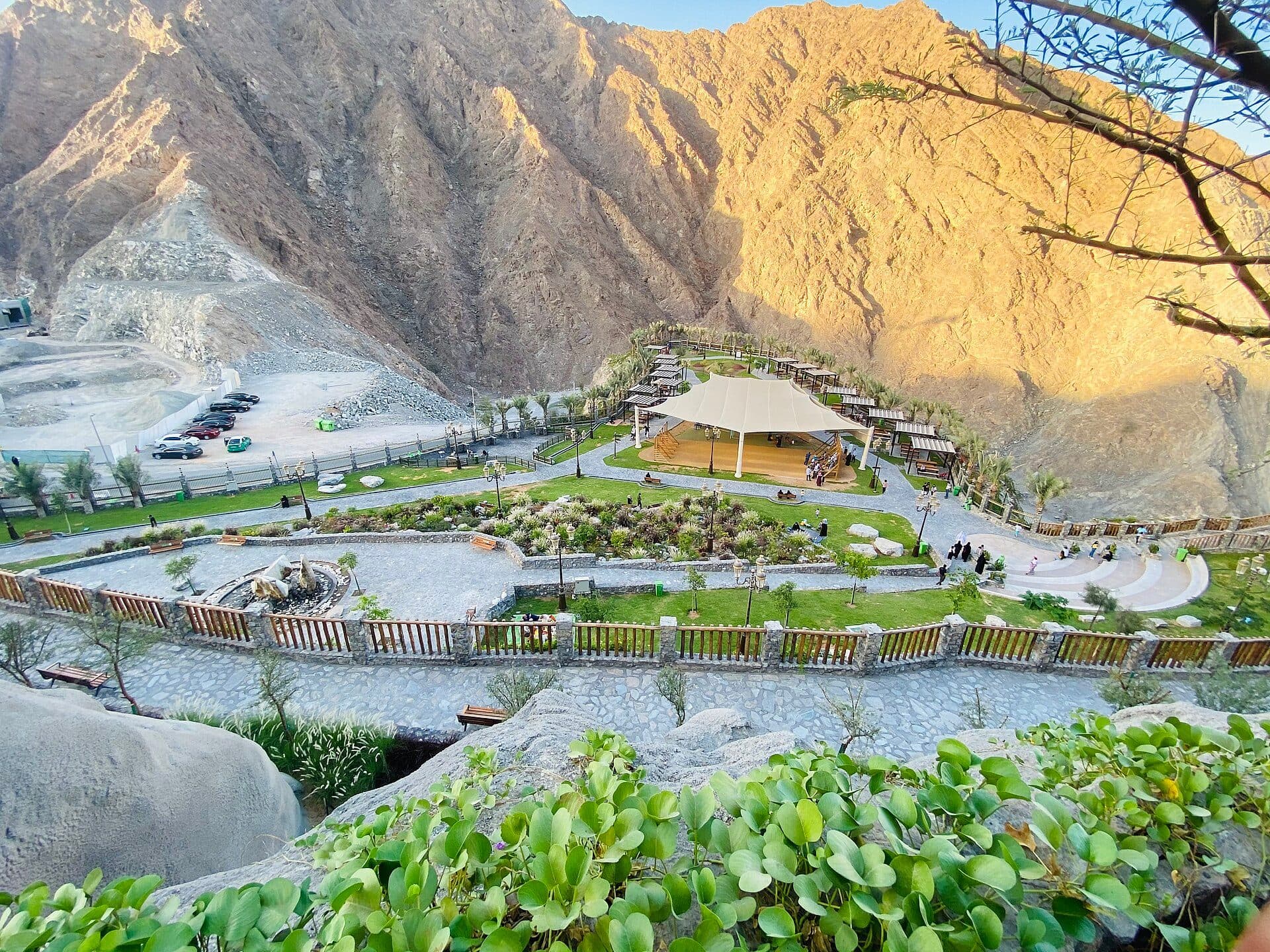 Vista aérea do Shees Park em Khorfakkan, Sharjah