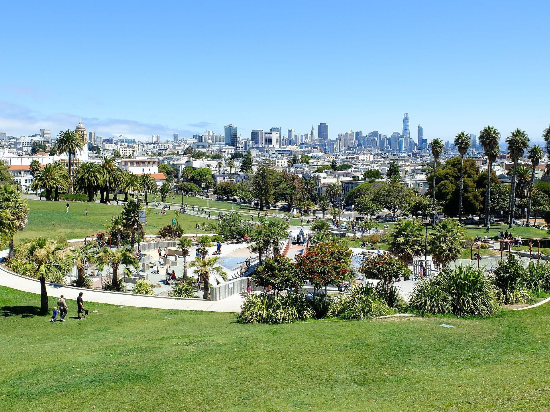 Vista a partir do topo do Mission Dolores Park em San Francisco