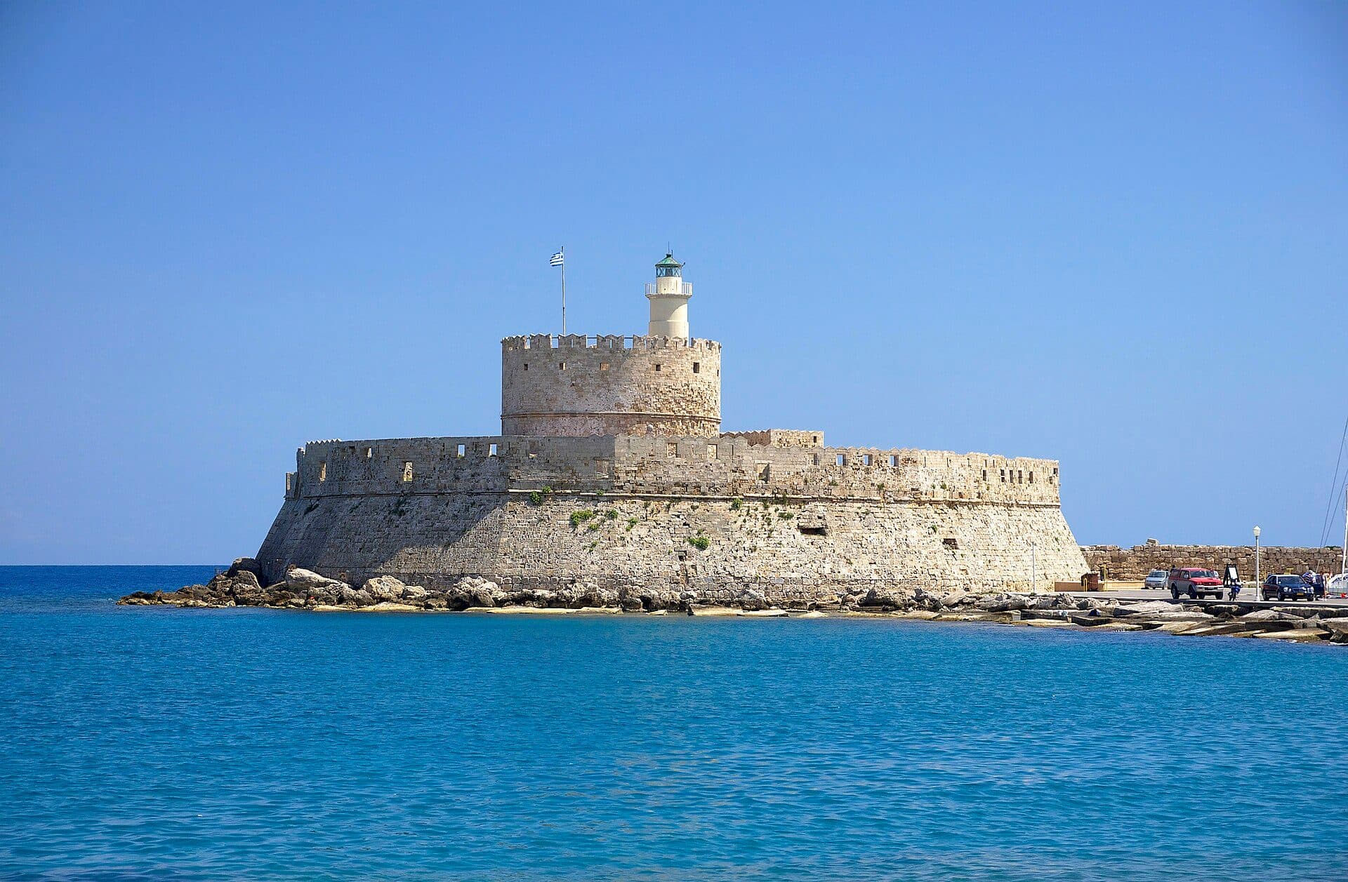 Vista do Forte de São Nicolau em Rhodes