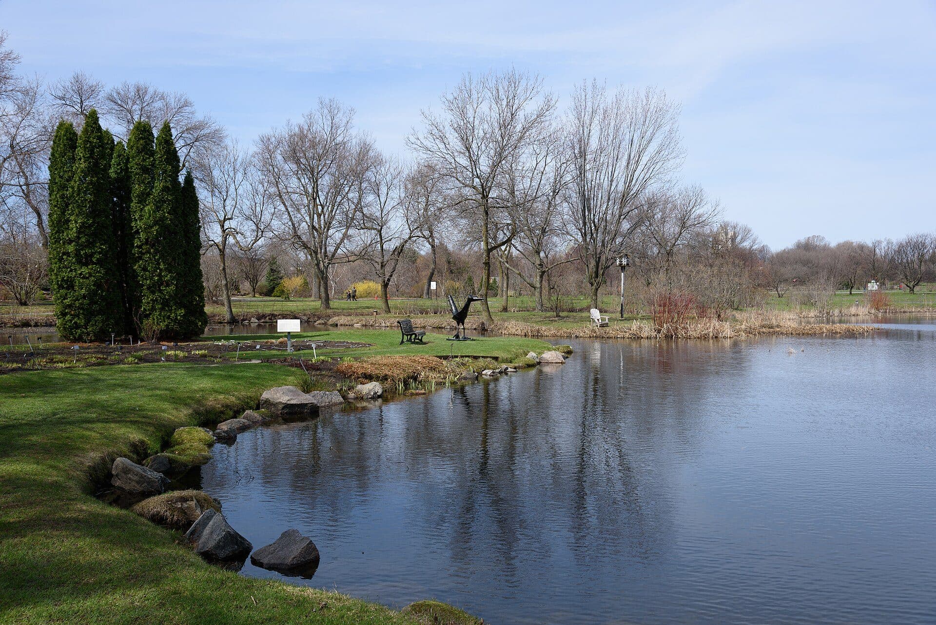 Vista de área verde e vegetação no Montreal Botanical Garden