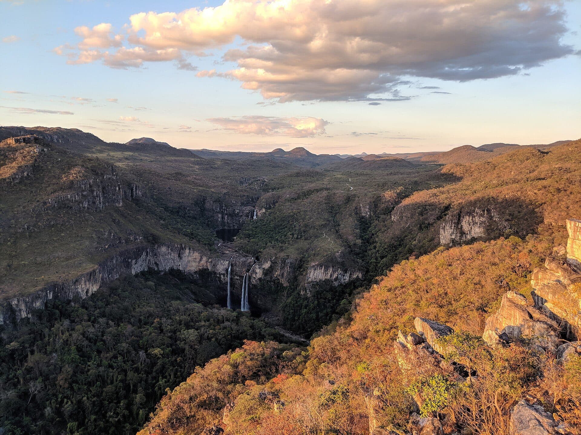 Vista da paisagem natural no Parque Nacional da Chapada dos Veadeiros