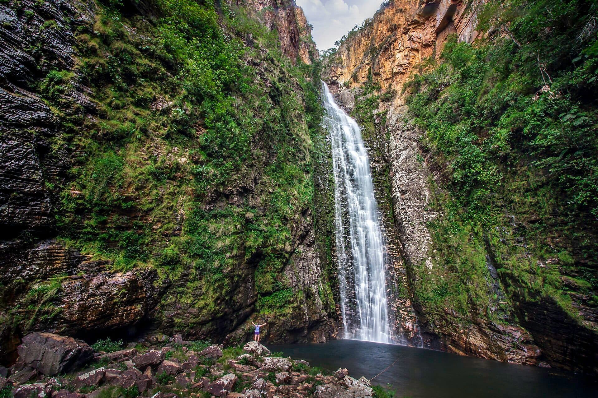 Vista da Cachoeira do Segredo na Chapada dos Veadeiros em Goiás