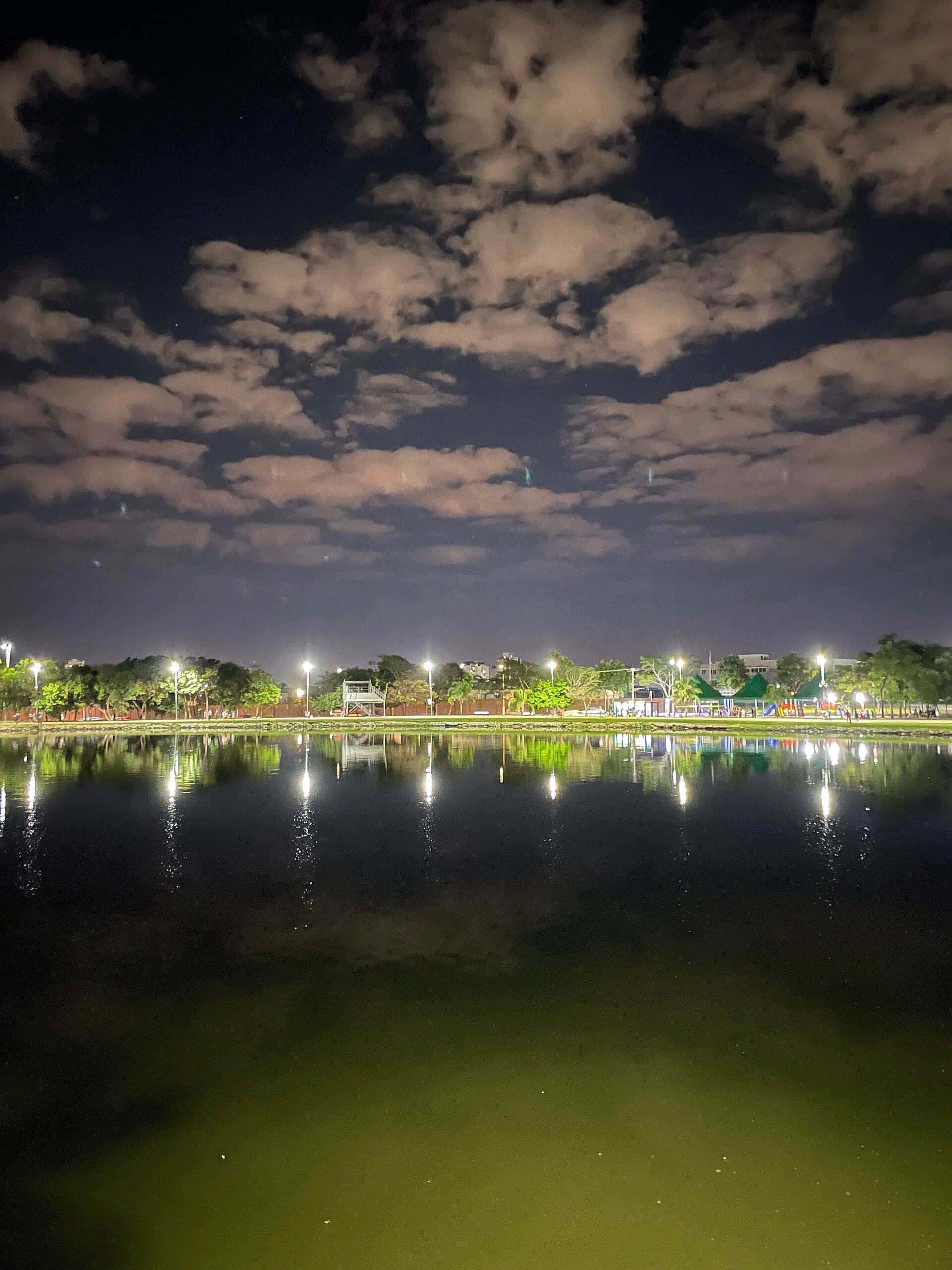 Vista da área verde e espaço de lazer do Parque Tia Nair