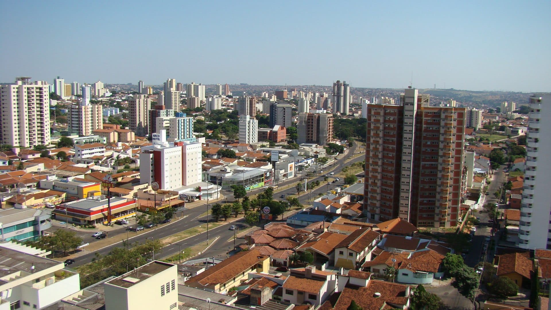 Vista panorâmica da cidade de Bauru no interior de São Paulo