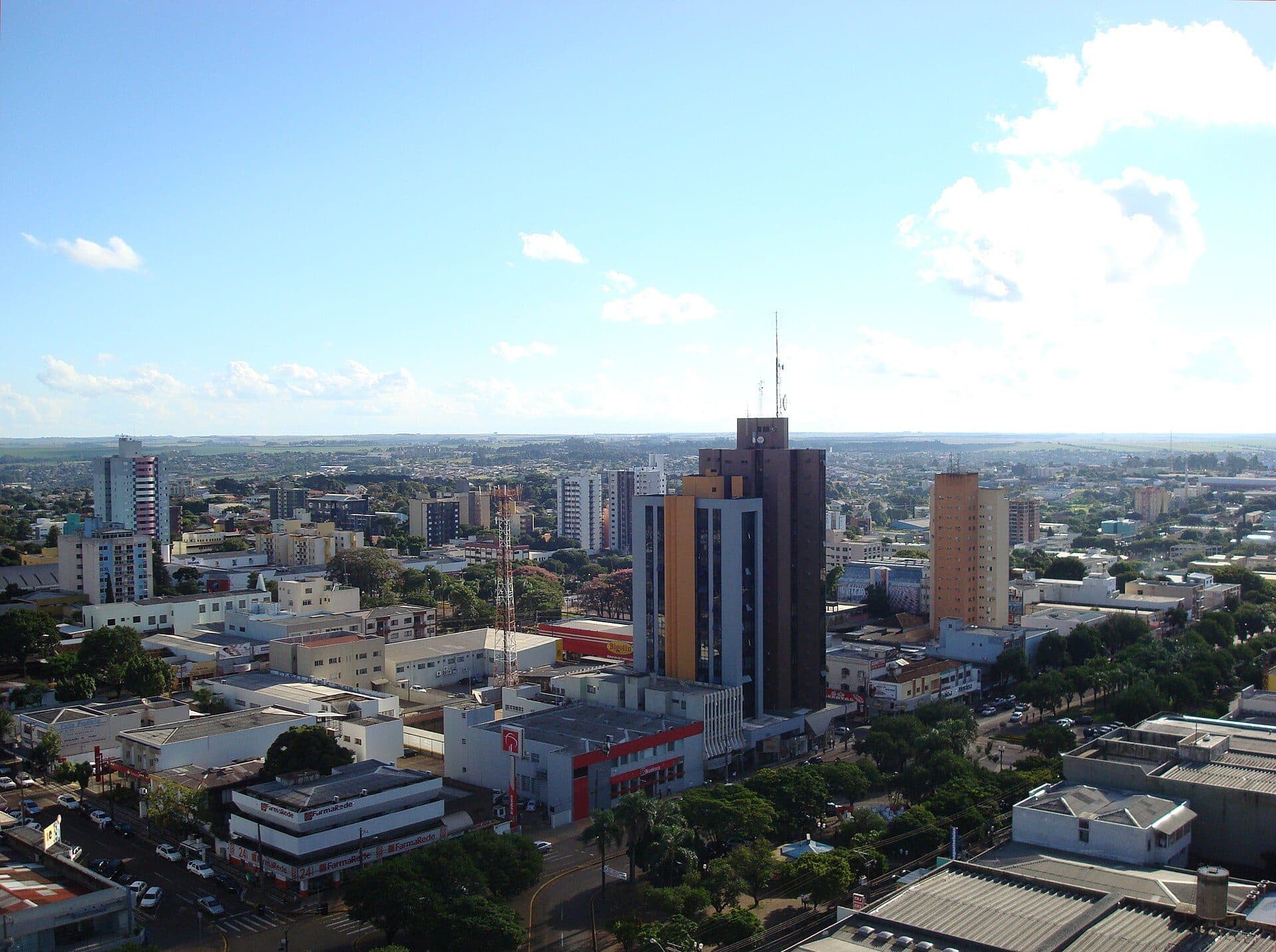 Vista da cidade de Cascavel no estado do Paraná