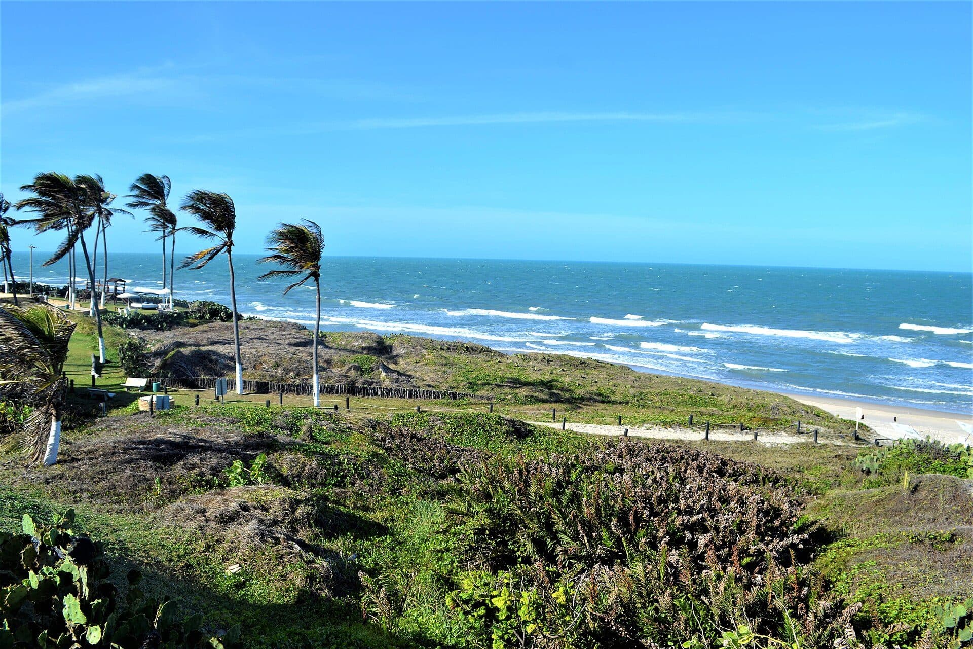 Vista da praia de Beberibe no litoral do Ceará