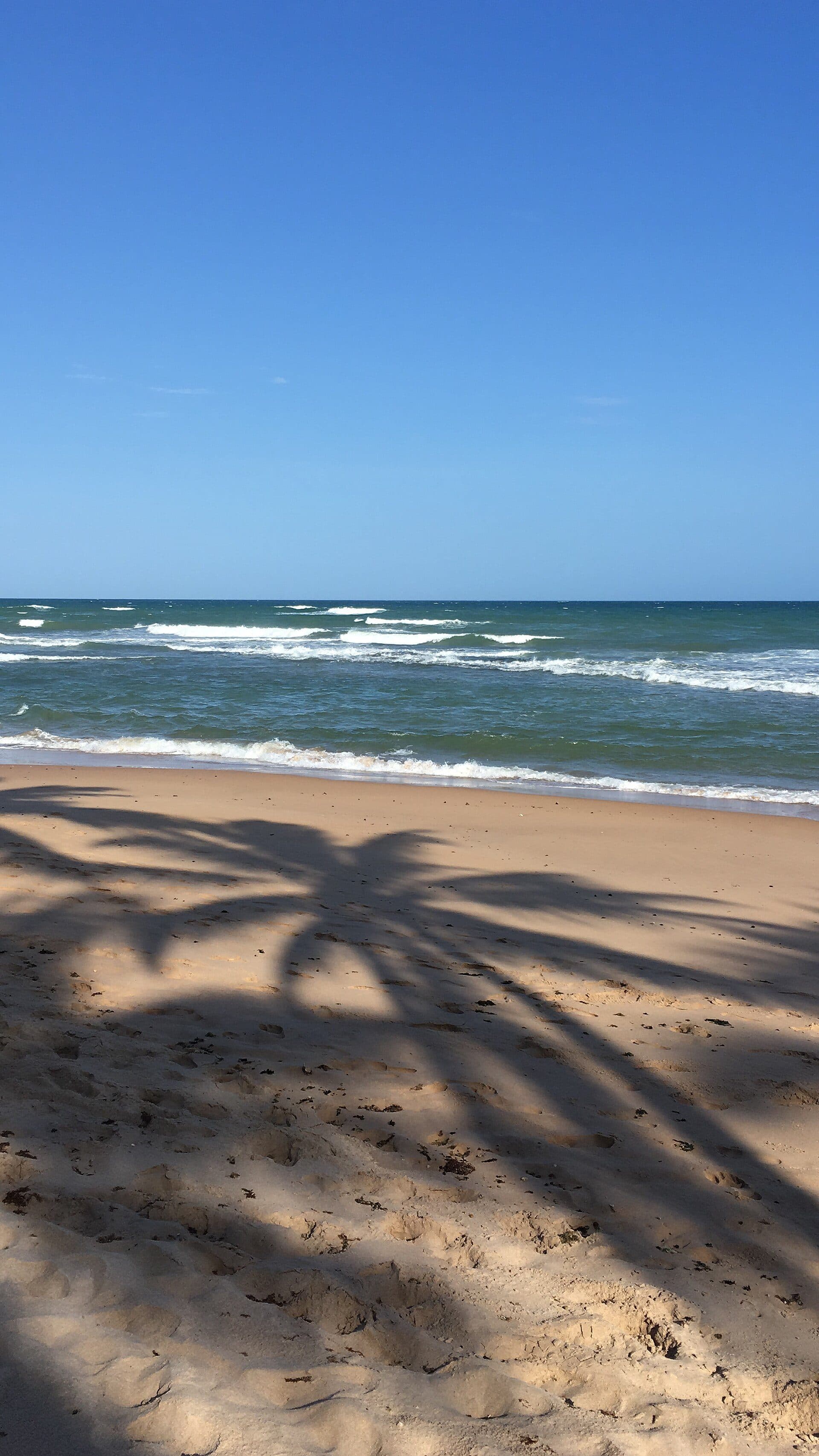 Vista da faixa de areia e do mar na Praia de Jauá