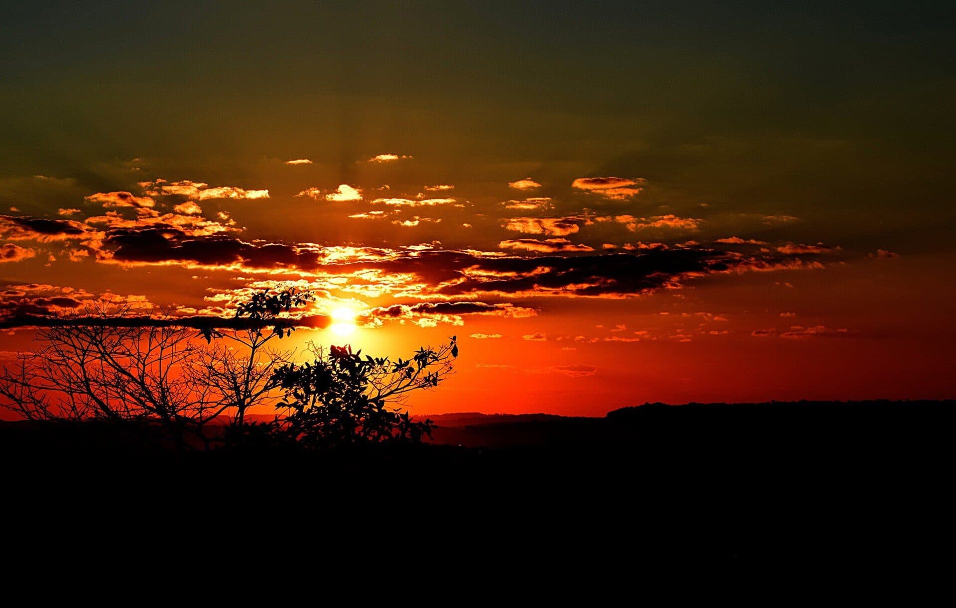 Vista do pôr do sol em Chapecó, Santa Catarina