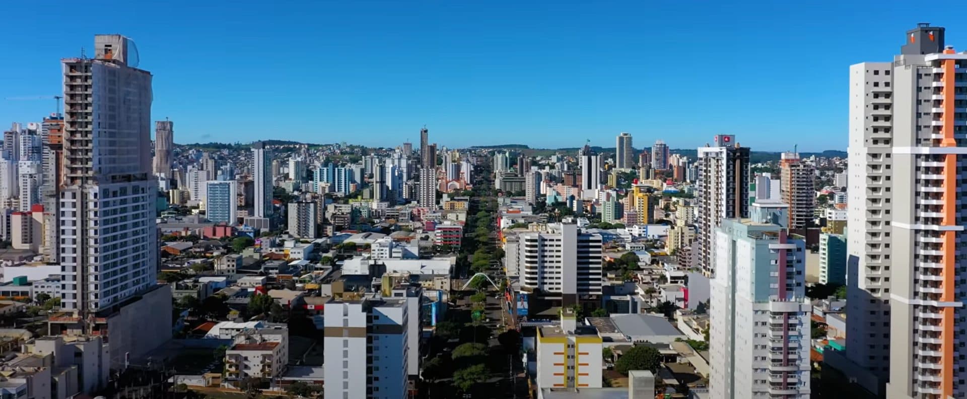 Vista parcial do centro da cidade de Chapecó em Santa Catarina