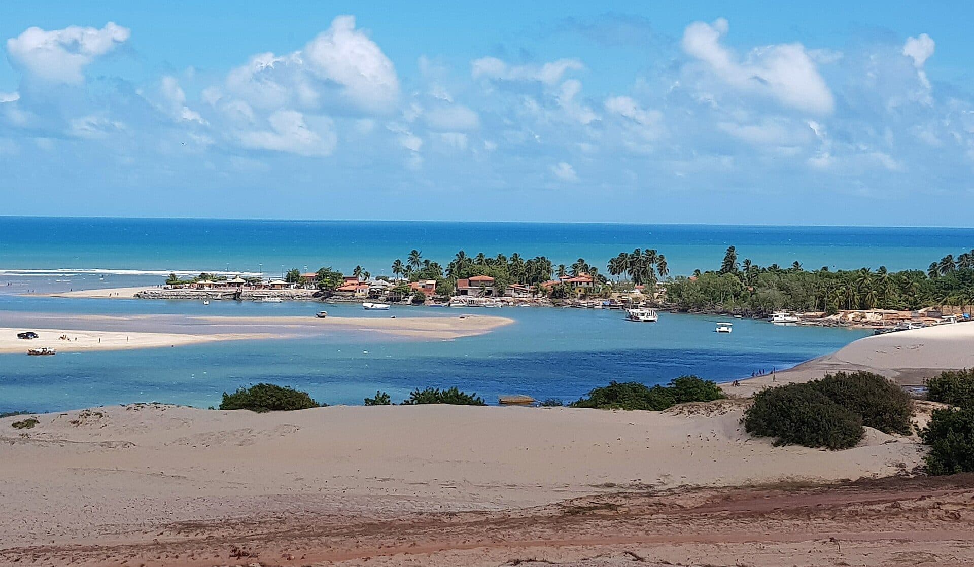 Vista da foz do Rio Mundaú no litoral do Ceará