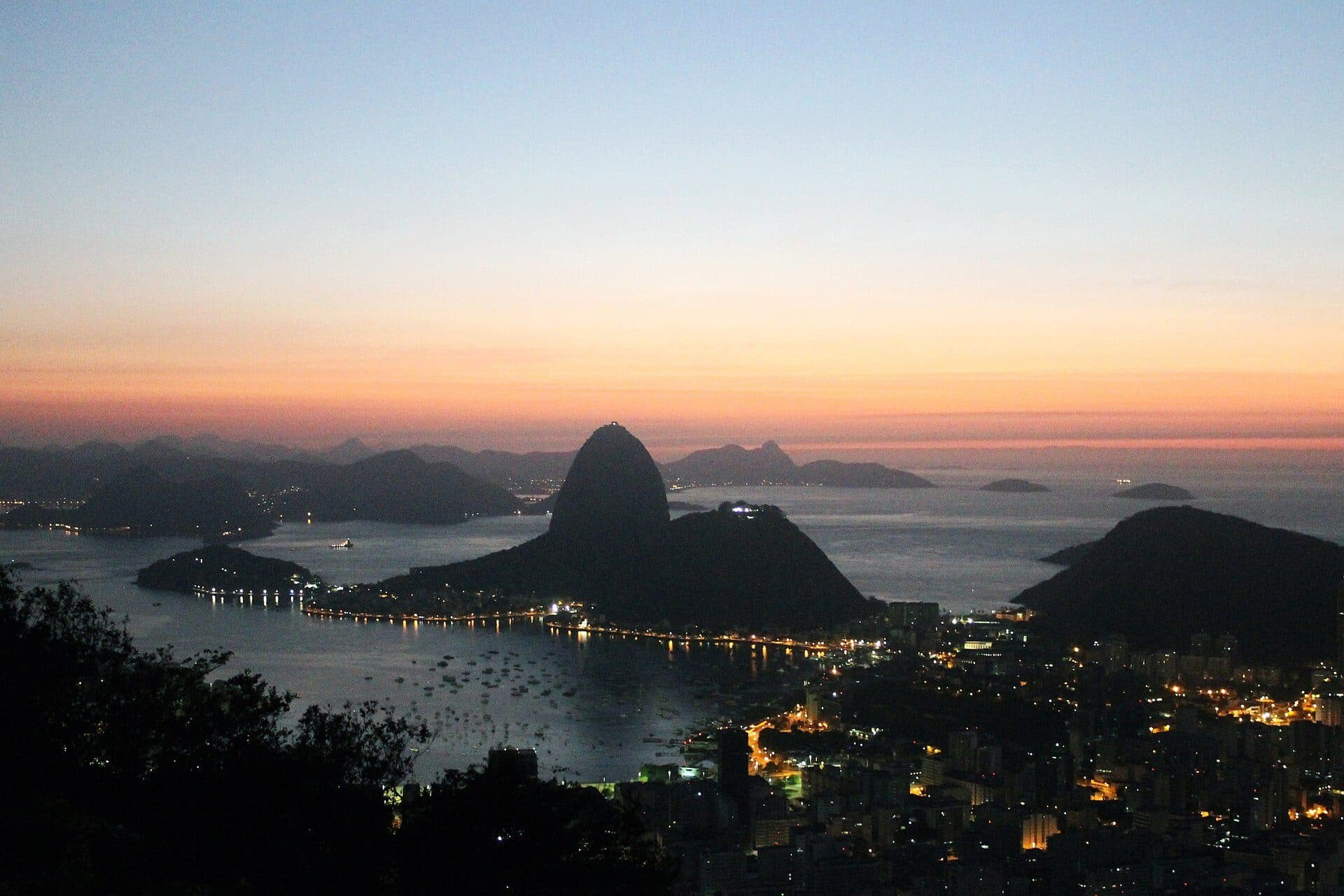 Amanhecer no Rio de Janeiro visto do Mirante Dona Marta
