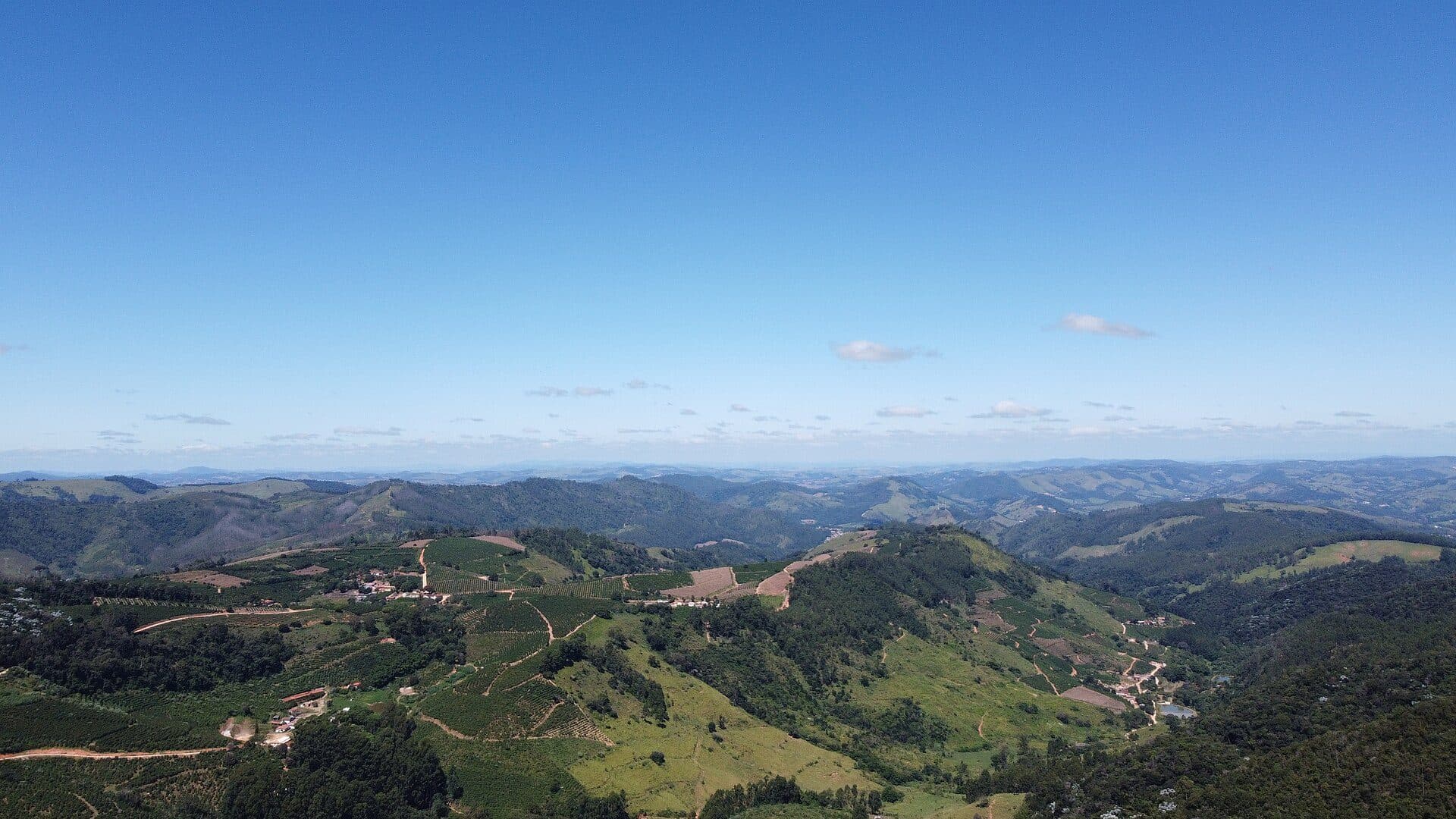 Vista panorâmica a partir do mirante Alto da Serra em Serra Negra, São Paulo