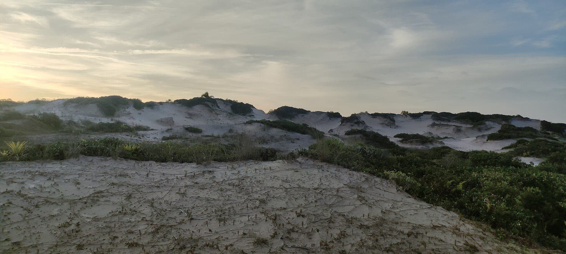 Vista das Dunas de Juruvauva no Boqueirão Sul em Ilha Comprida
