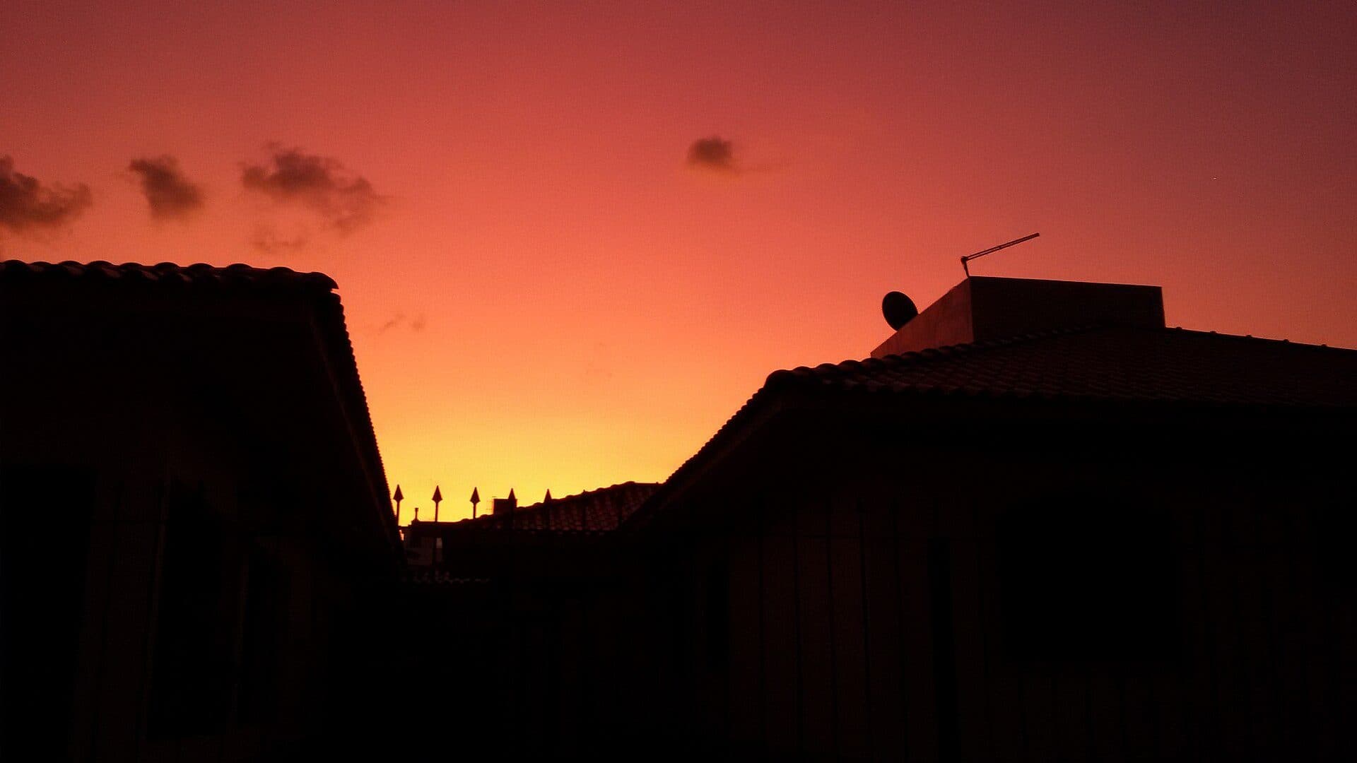 Vista do pôr do sol em Palhoça, Santa Catarina