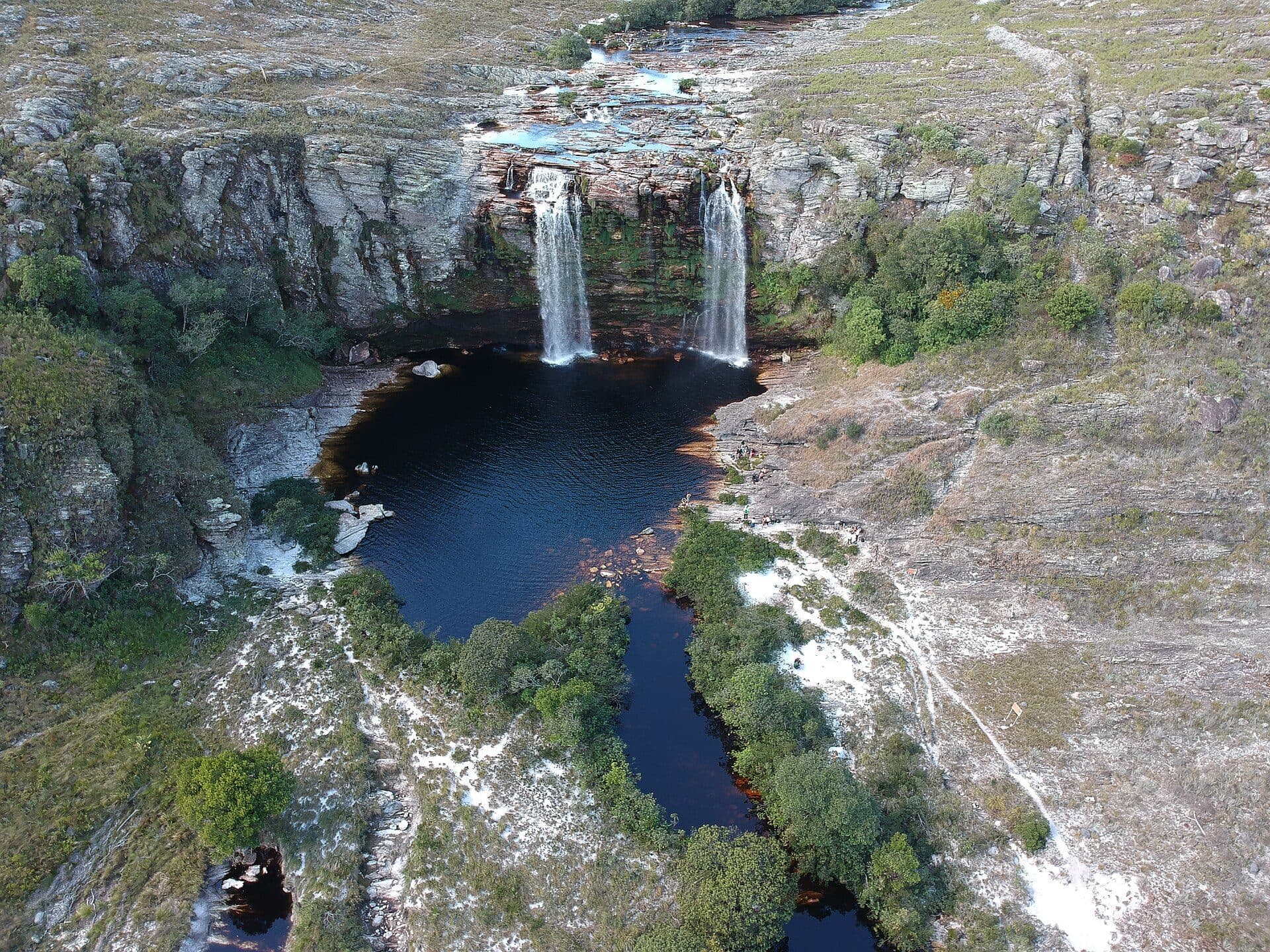 Vista da Cachoeira do Bicame na Reserva Particular do Patrimônio Natural Brumas do Espinhaço